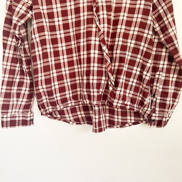Madewell Arion Plaid Long Sleeve Top Red Size S - Picture 5 of 10